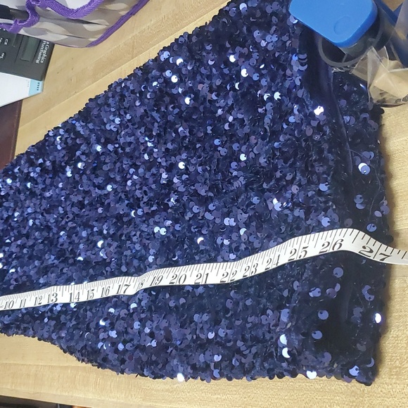 Princess Polly Club Classic Strapless Blue Sequin Dress - Picture 11 of 11